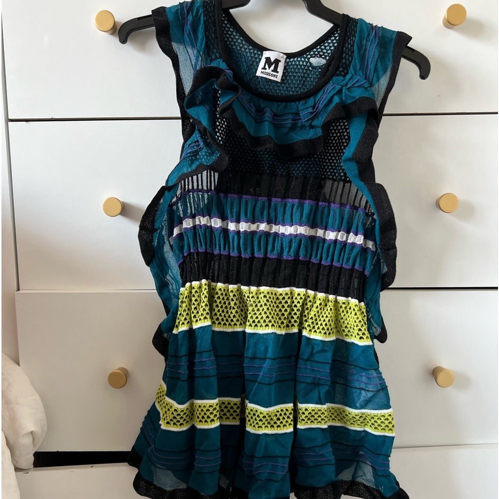 Missoni ruffle mesh tank top
